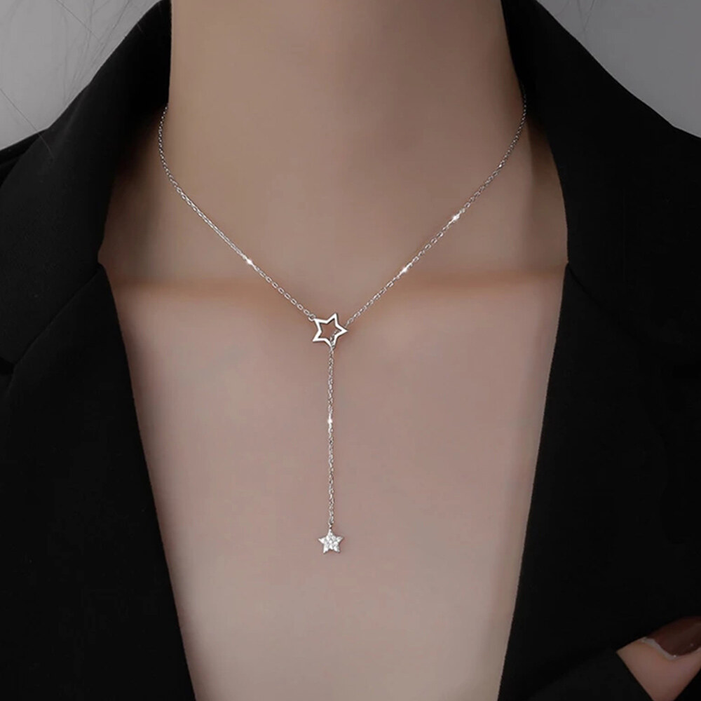 Jewelry Accessories Gifts Women Fashion Simple Temperament Star Necklace Clavicle Chain Star Pendant Chocker