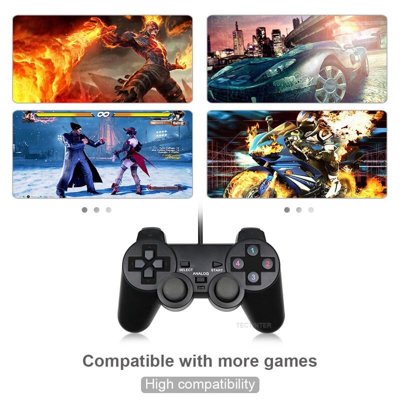 Wired USB Controller Gamepad for WinXP/Win7/Win8/Win10 for PC Computer Laptop Black Game Joystick