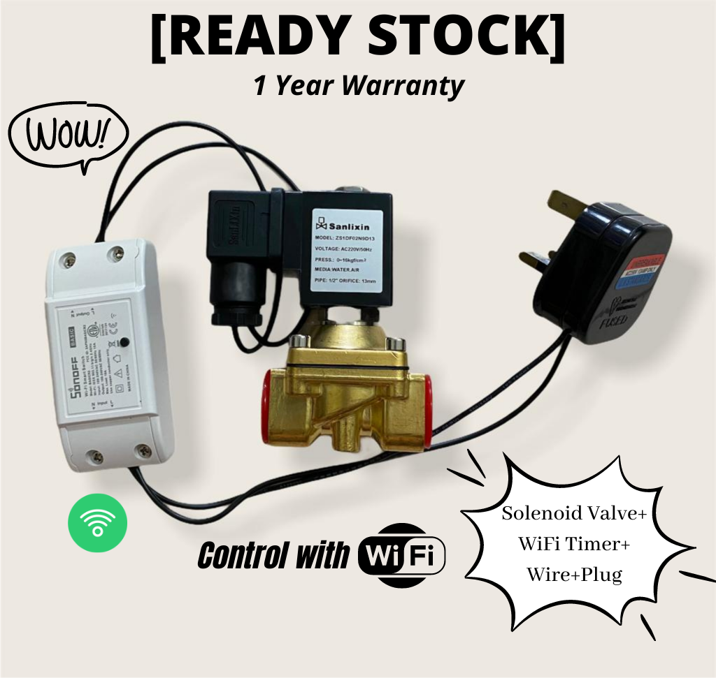 Wi-Fi Timer Control Brass Solenoid Valve Set for Home Gardening ...