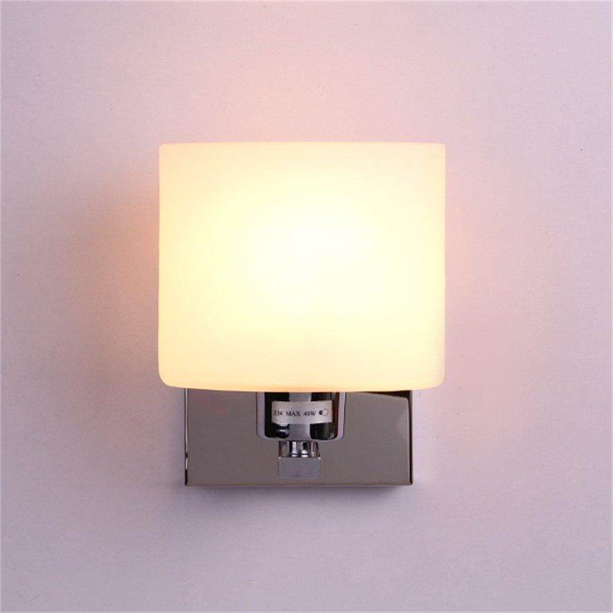 [[Flash SALE] Mới Kính Trắng Hình Chrome Đèn Đèn Sconce Chiếu Sáng Hành Lang