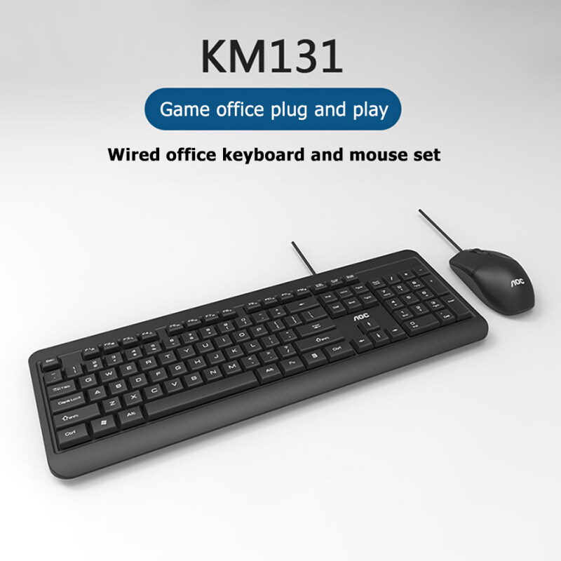 AOC KM131 USB Wired 104 Keys Keyboard 3 Buttons 1000 DPI Mouse Combos Set Singapore