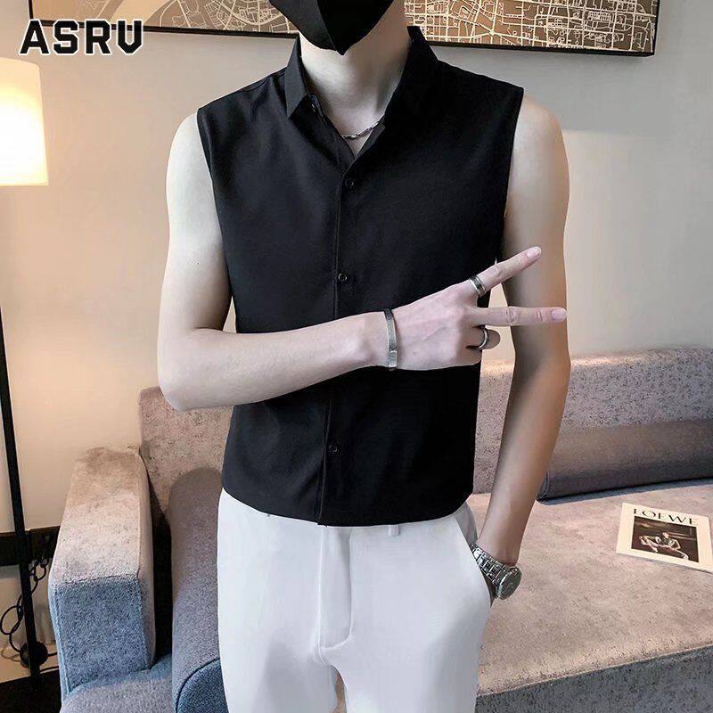 ASRV Áo Sơ Mi Nam Áo Thun Không Tay Áo Ba Lỗ Mỏng