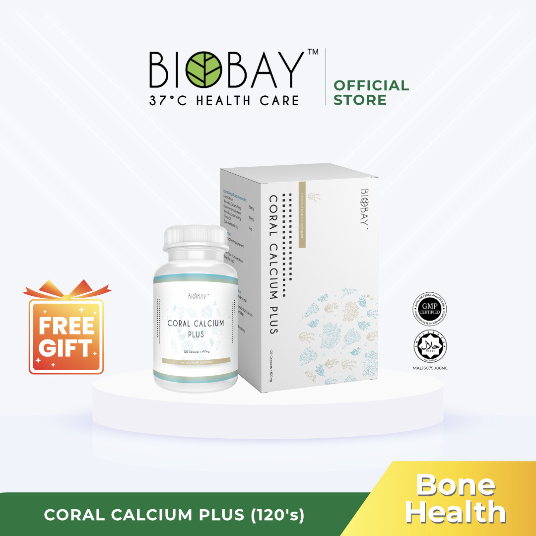 BIOBAY Coral Calcium Plus (120's x 600mg) Natural Calcium, Minerals for