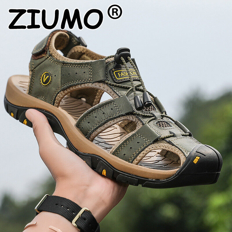 Ziumo 2022 new men's leather sandals, men's beach sandals, men's home leather sandals, men's outdoor casual sandals