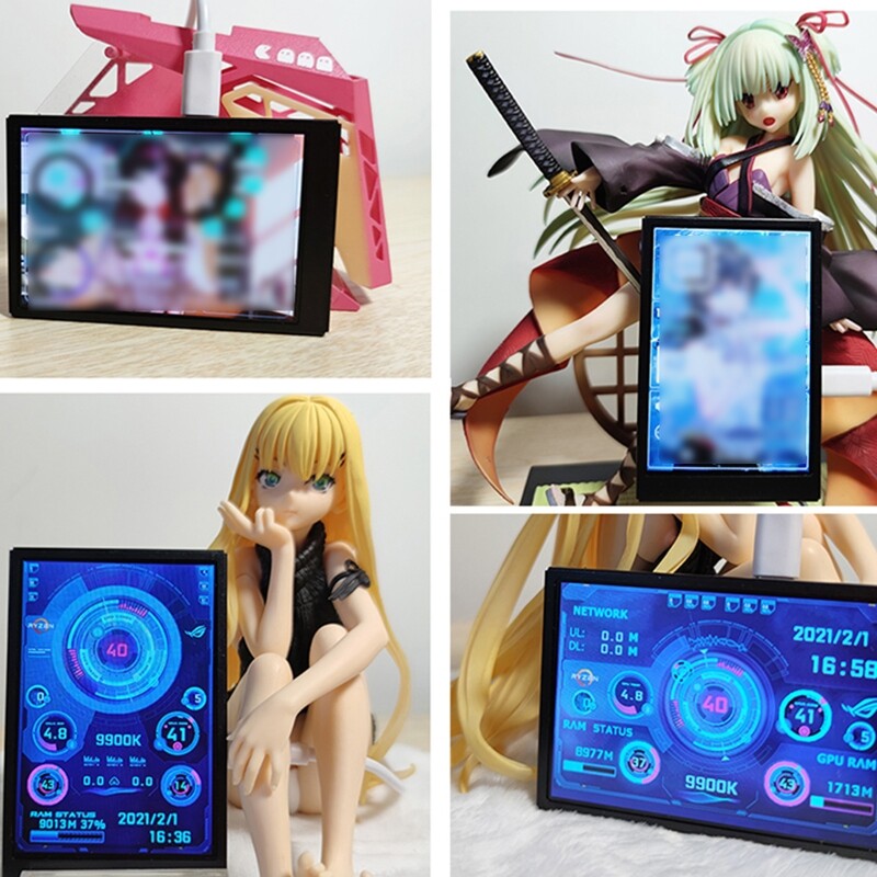 New 3.5 Inch IPS TYPE-C Secondary Screen Computer CPU GPU HDD MonitorUSB Display For Freely AIDA64 Mini Monitor