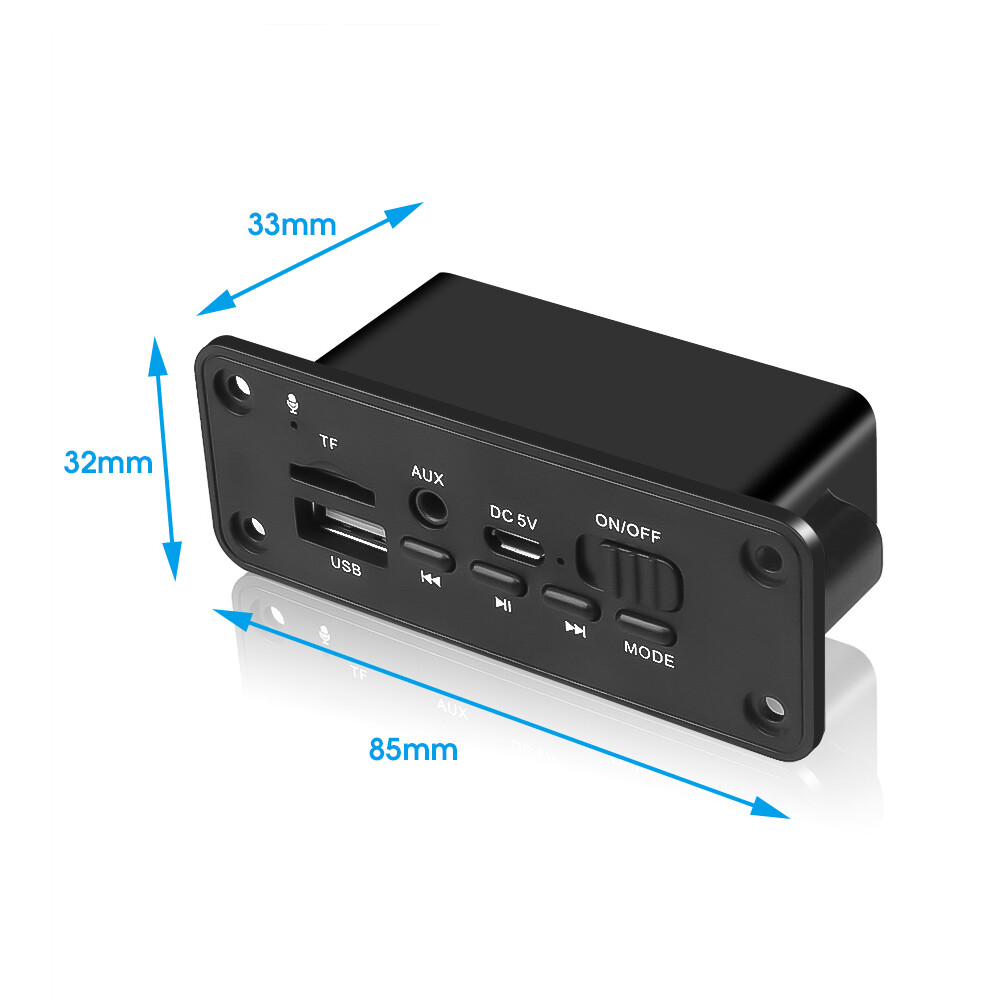 Kebidumei Mô-đun Bảng Mạch Giải Mã Âm Thanh Máy Nghe Nhạc MP3 Bluetooth 5.0 DC 5V Với Bộ Khuếch Đại 6W Ghi Âm USB TF Radio FM Đầu Vào AUX Cho Loa Xe Hơi Gia Đình