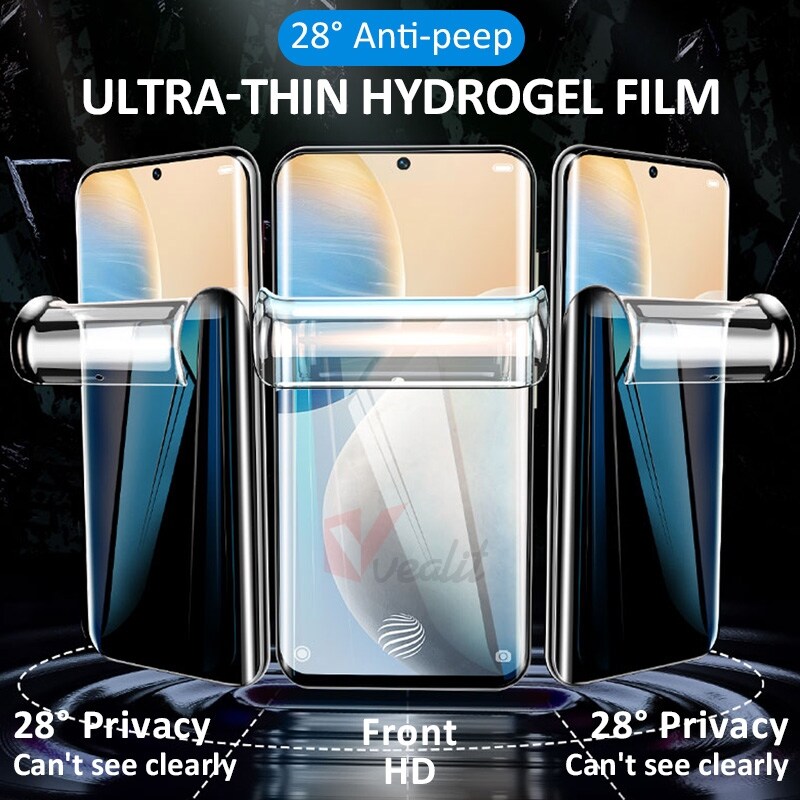Privacy full curved screen protector for vivo x70 x60 x60t x50 pro plus anti peep soft hydrogel film vivo iqoo 9 8 pro not glass