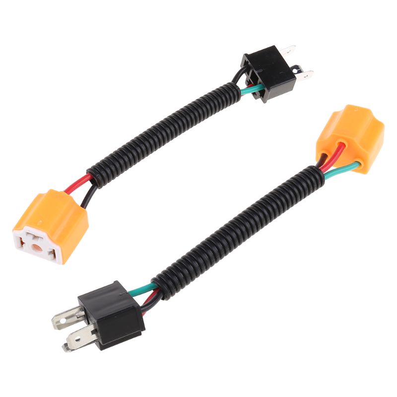 2 Đầu Cắm Dây Gốm H4 9003 Đầu Nối Cáp Đèn Pha Mới