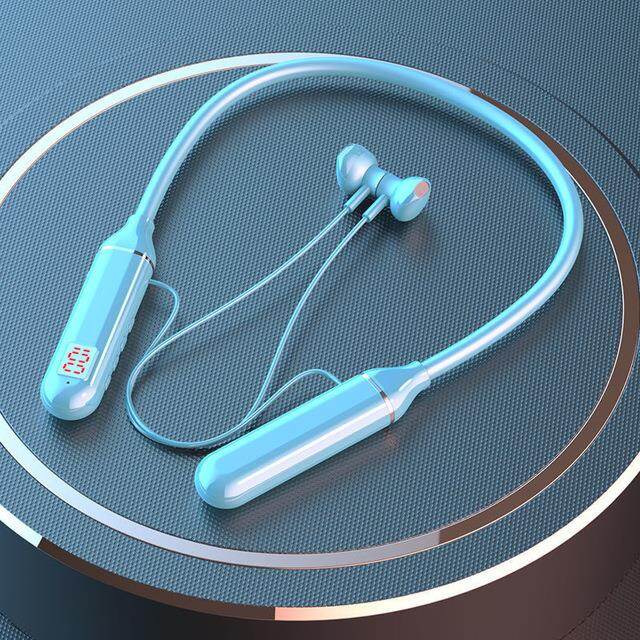 Neck worn Wireless Bluetooth Headset with Digital Display Function Large capacity Half in ear Sports Stereo Neck mounted Headset
