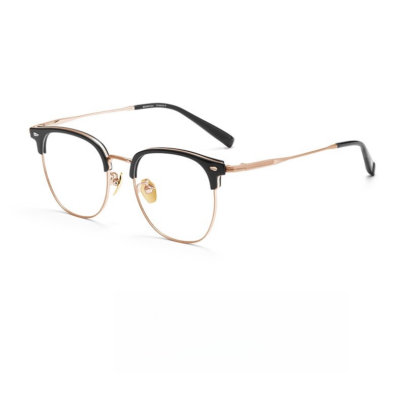 FIRADA Fashion Business Eyeglasses Vintage Pure Titanium Luxury Glasses Round Prescription Eyewear Frame For Men Women BV7208V
