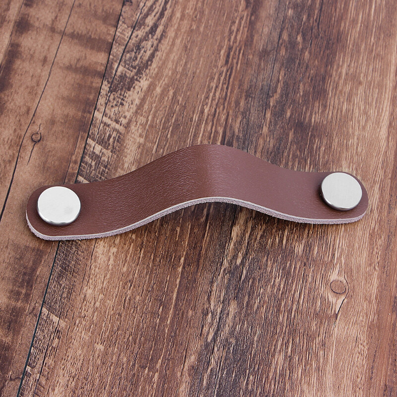 2sql Leather Leather Strap Furniture Hardware Cabinet Cupboard Handle Dresser Drawer Pull Door Kitchen Brown Wardrobe Knobs