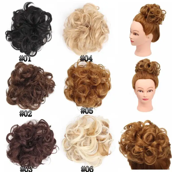 Women Messy Bun Curly Drawstring Hair Scrunchie Girls Magic Wave