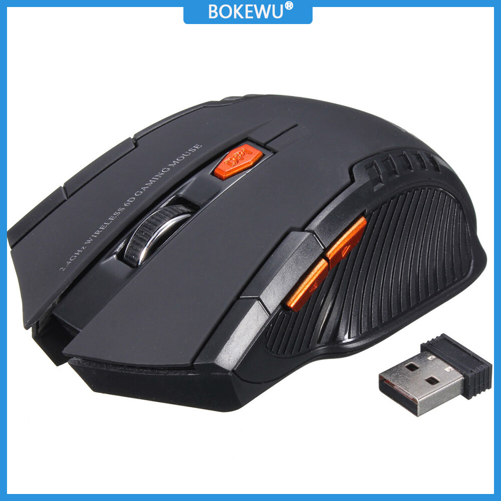 BOKEWU 2.4g Chuột chơi game không dây quang 6 nút chuột 2000dpi chuột USB cho máy tính xách tay PC
