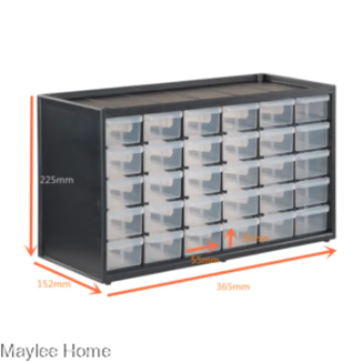 30 Compartment Heavy Duty Drawers Multi Uses Stackable Plastic