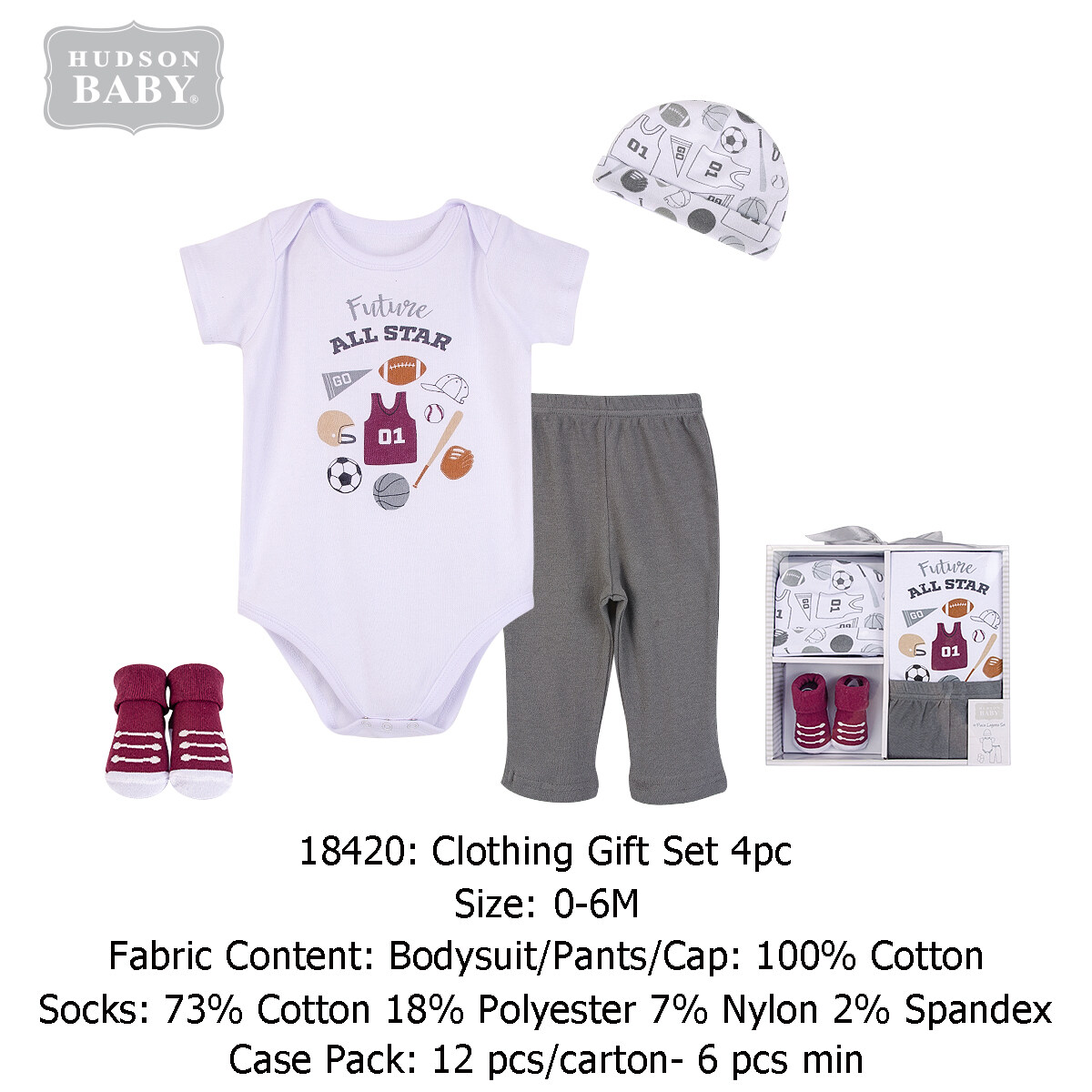Hudson Baby Clothing Gift Set (4 Pcs) 18420 Lazada