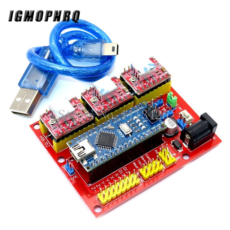 3d v4 cnc shield v4 engraving machine + nano 3.0 with usb+ a4988 reprap stepper drivers
