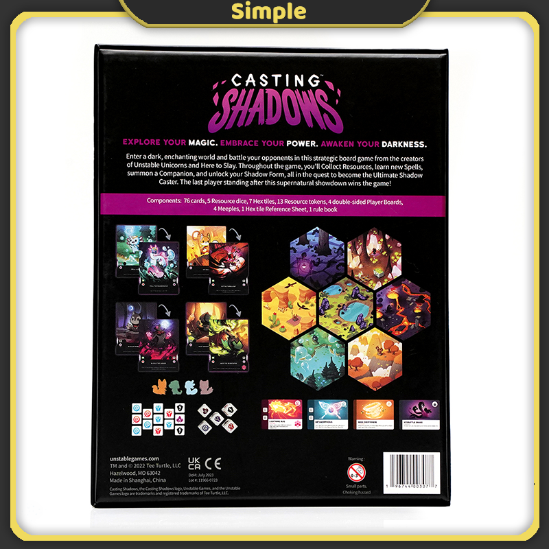 Casting Shadows Board Game + Strom Expansion Pack English Version 2-4 Players Board Game
