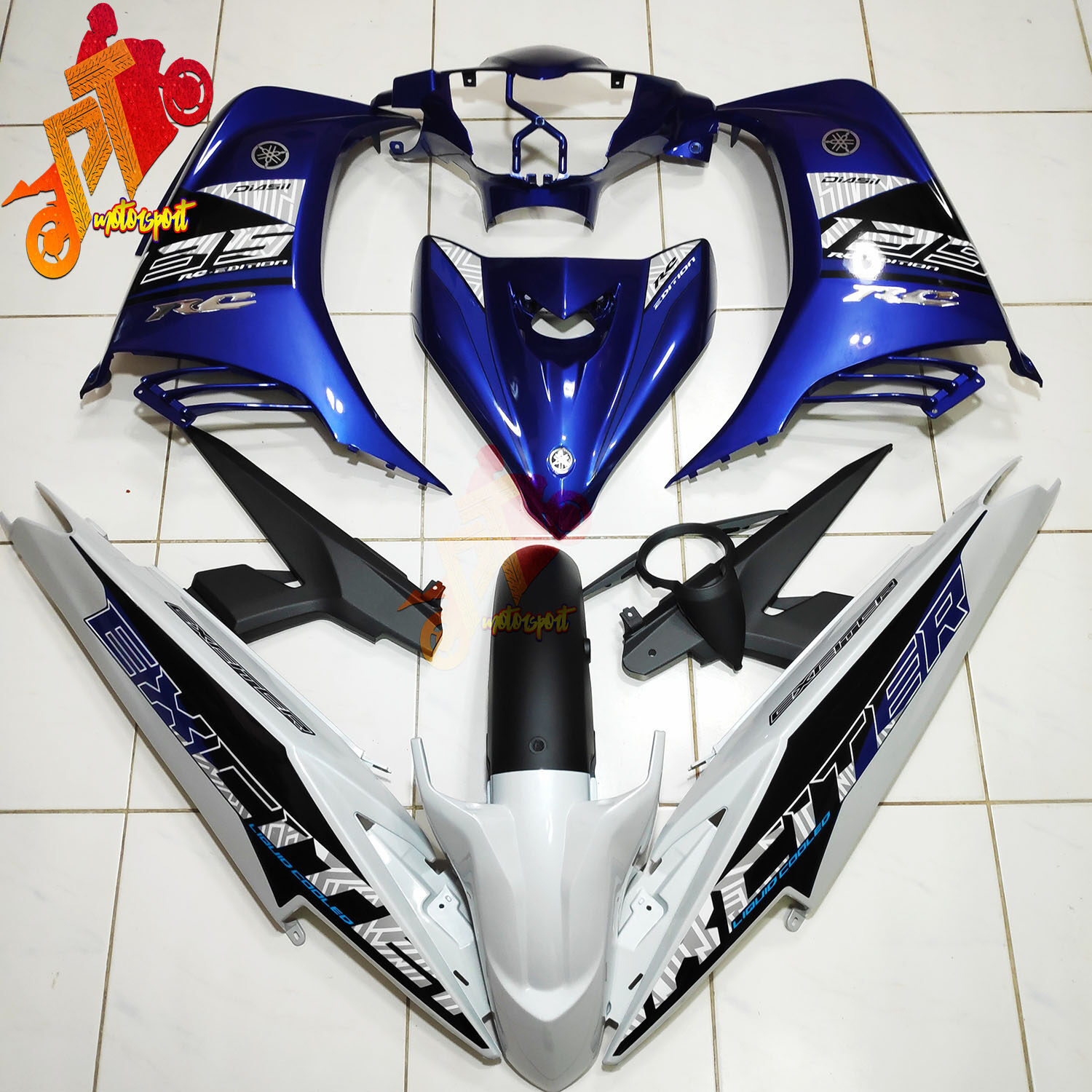 Yamaha Lc 135 Cover Set Gp Blue White Exciter Rc Blue V2 V3 V4 V5 V6 Lazada