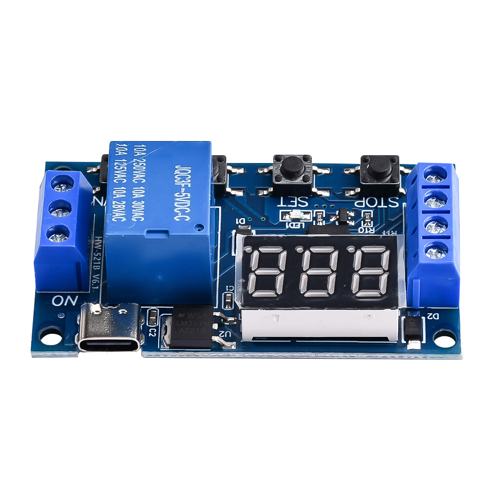 FocusAi Timer Relay Time Delay Relay DC 6-30V Delay Controller Board Trigger Delay Switching Relay Module with LCD Display MicroType-C interface