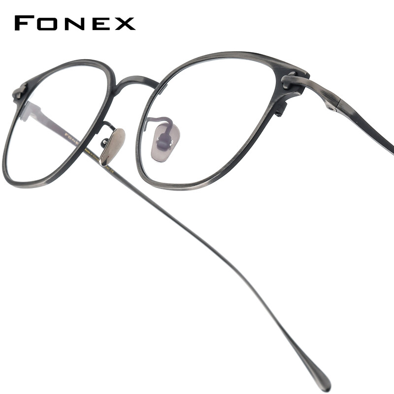FONEX Gọng kính Titan Phụ Nữ thiết kế thương hiệu retro cổ điển Kính mắt dáng vuông Nam Giới Đầy Đủ Rim Chất Lượng Cao Nhật Bản Ultralight Tùy Chỉnh kính mắt cho mắt Castor