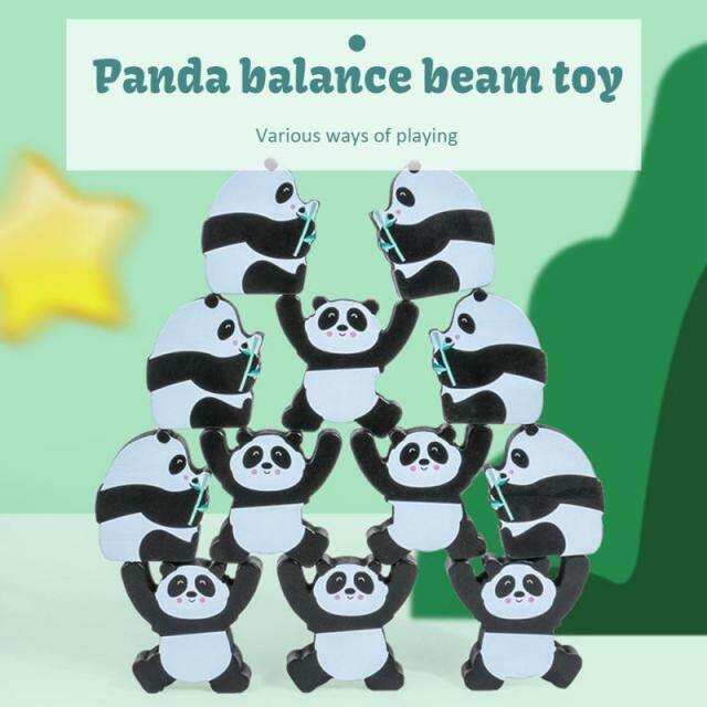 Novo Montessori De Madeira Panda Jogo De Equilíbrio Brinquedo สำหรับเด็ก Aprendizagem Precoce Bloco De Balanceamento De Pilha Brinquedo การศึกษาสำหรับเด็กปาย-Filho