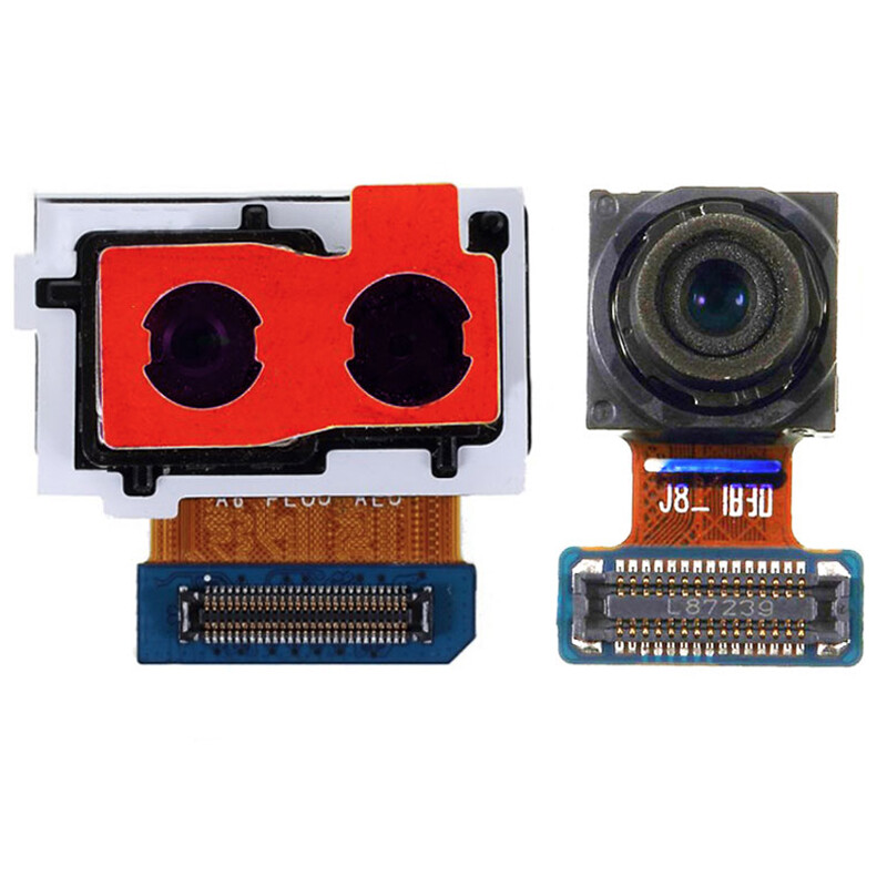 Original Front and Rear Back Camera For Samsung Galaxy J8 J810 Main Facing Camera Module Flex Replacement Spare Parts
