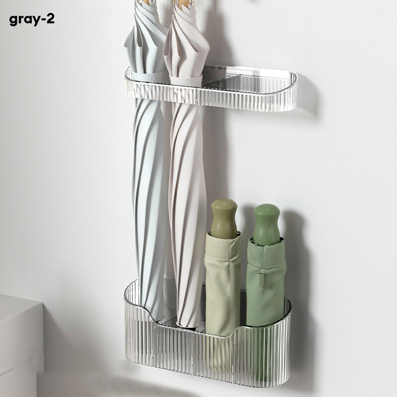 Plastic umbrella storage rack wall-mounted non-marking installation transparent non-perforated large umbrella storage storage