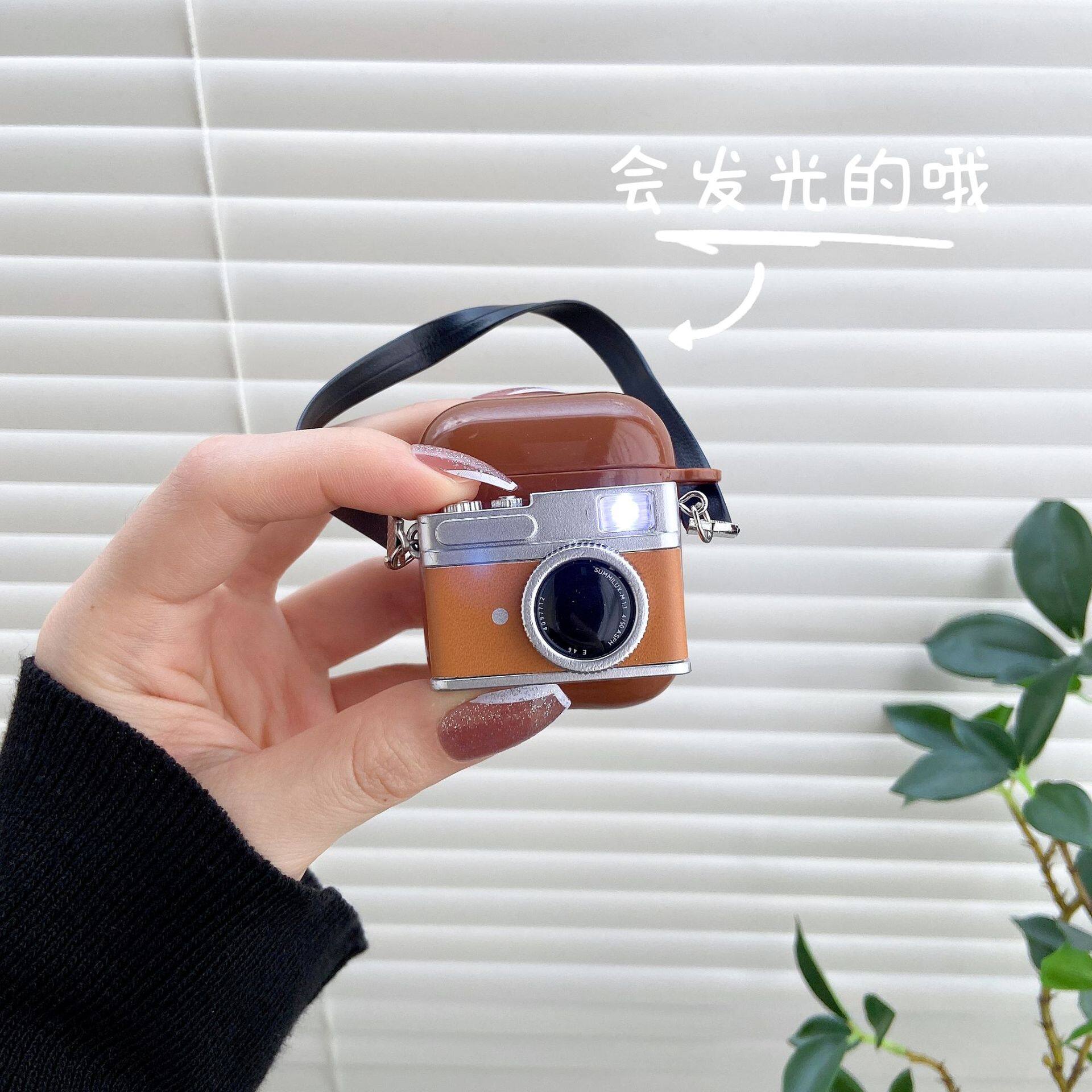 KISSCASE Retro Luminous Camera Case For Airpods 1 2 3 Pro Wireless Bluetooth Pro Headset Case Soft Silicone Protector Case