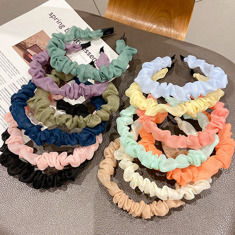 Fashionable Beautiful Plain Color Chiffon Hairband For Women