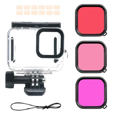 45M Waterproof Case Underwater Tempered Glass Diving Housing Cover Lens Filter for GoPro Hero 9 Black Camera Accessories