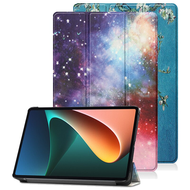 Tablet Cover For Xiaomi Mi Pad 5 Pro Case Tri-Fold Smart Painted Leather Cover