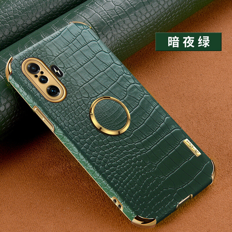 For Redmi K40 Gaming Casing Crocodile Pattern Cover Magnetic Ring Stand Camera Case for K40Gaming Anti-Fingerprint Shockproof