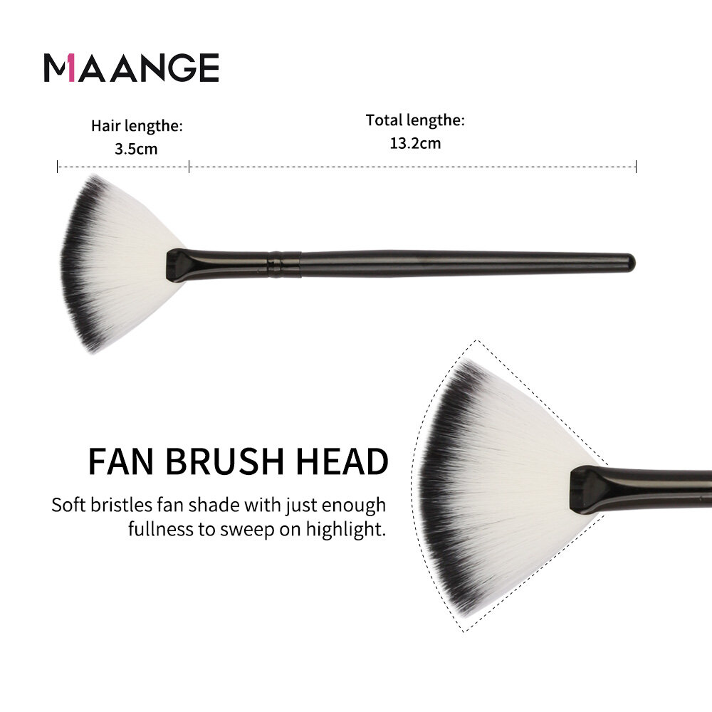 MAANGE 2 Chiếc Cọ Trang Điểm Dụng Cụ Cọ Quạt Mắt Nhỏ
