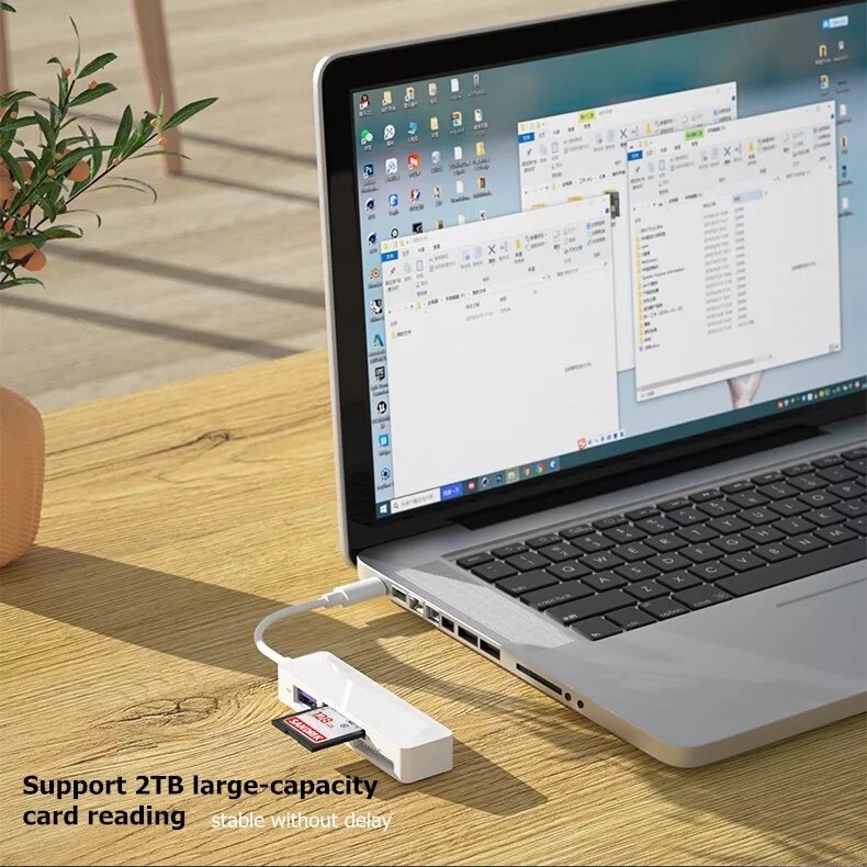 4 Trong 1 đầu đọc thẻ Chiếu Sáng/USB/Loại C Để MS SD thẻ TF U Đĩa Adapter Cho Sony thẻ nhớ Pro Duo Đầu đọc thẻ Cho iPhone Xiaomi Realme Máy Tính Xách Tay Chuyển Đổi