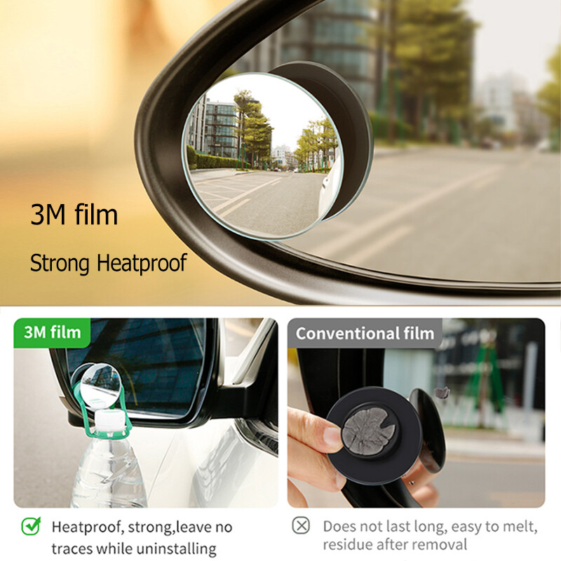 Ekleva gương tránh điểm mù, Chiếu Hậu Lồi Gương bên điều chỉnh, không khung sway xoay góc rộng gương chiếu hậu kính HD hình quạt Stick-on 3M dính dính cho SUV Xe Tải xe van an toàn giao thông 2 cái