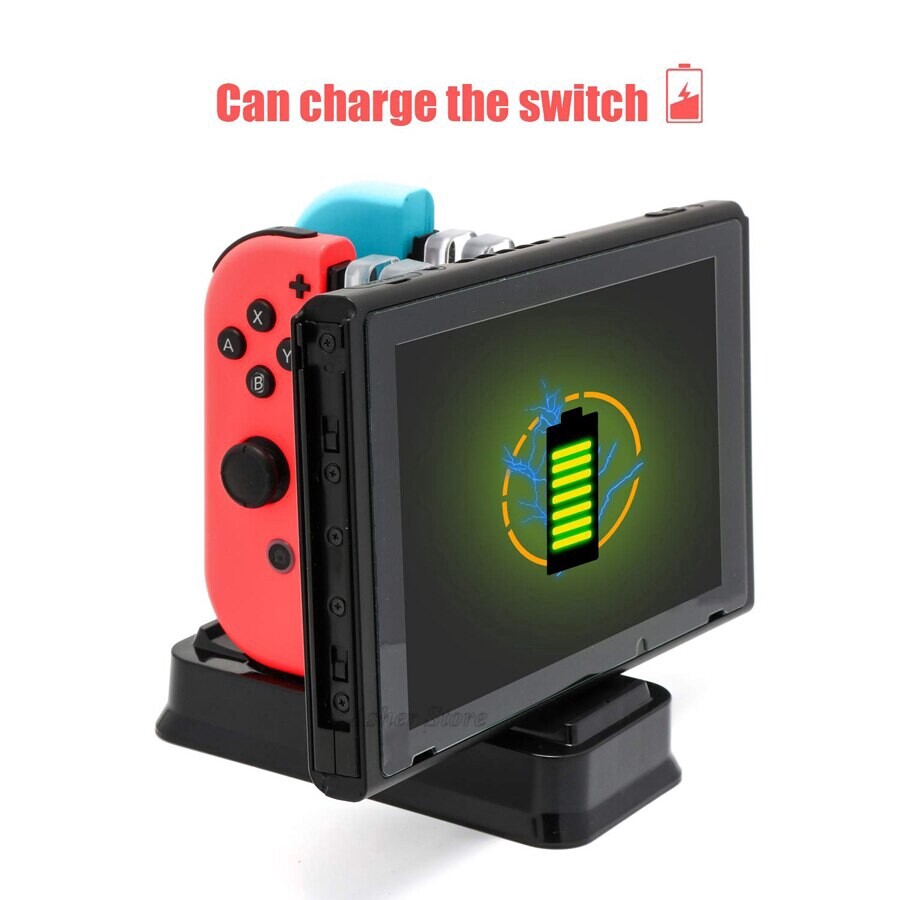 6 In 1 Nintendo Switch LED Charger Stand Charging Dock Station for NS Joy-con & Pro Controller & Console