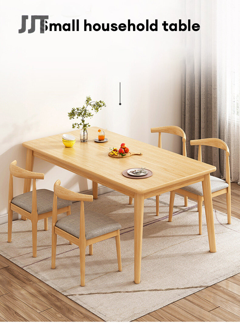 JJT Dining table, multi-purpose table, dining table, table, wooden table, reading table, working table, dining table, coffee table, Japanese table, dining table, writing desk, dining table, simple size, wood pattern, natural wood color, solid wood, wood