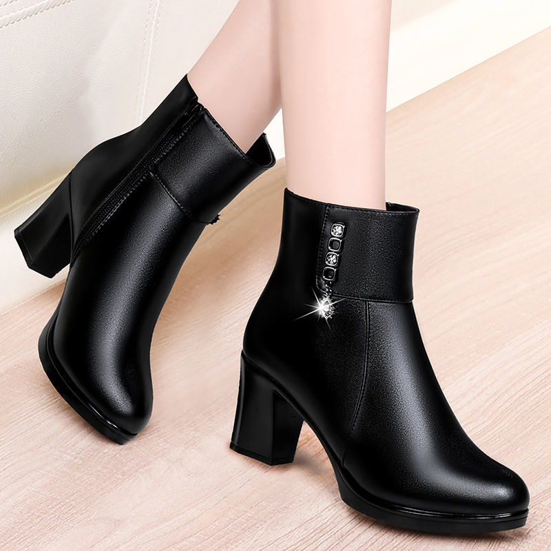 TOFASHIONS Boots for Women Black Martin Boots High Heels Women Fashion Black Shoes for Women Korean Style Short Boots New Female Handsome Kasut Boots Perempuan 21110809