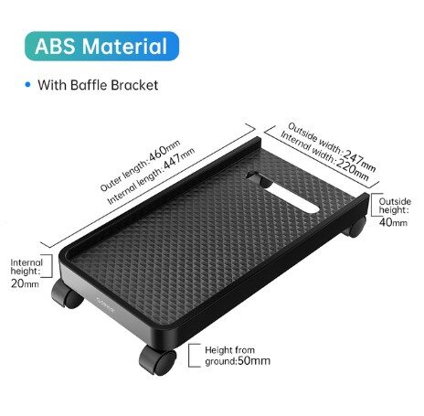 ORICO ABS Computer CPU Stand with Braking Lock Wheels for Computer Cases PC Towers Waterproof CPU Holder Mobile Adjustable Computer Tower Holder