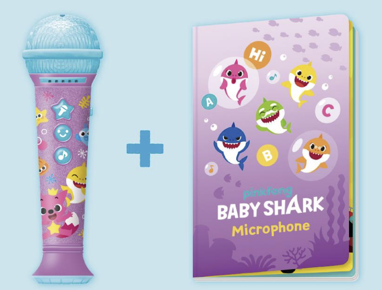 Pinkfong microphone, Baby shark Microphone, Pinkpong, 16 english songs, chiristmas gift for kids