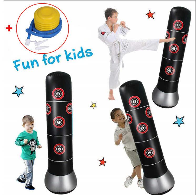 Focket Boxing Punch Bag,Freestanding Punching Bag,Inflatable Boxing Punch Kick Training Tumbler Bag for Adult//Kids