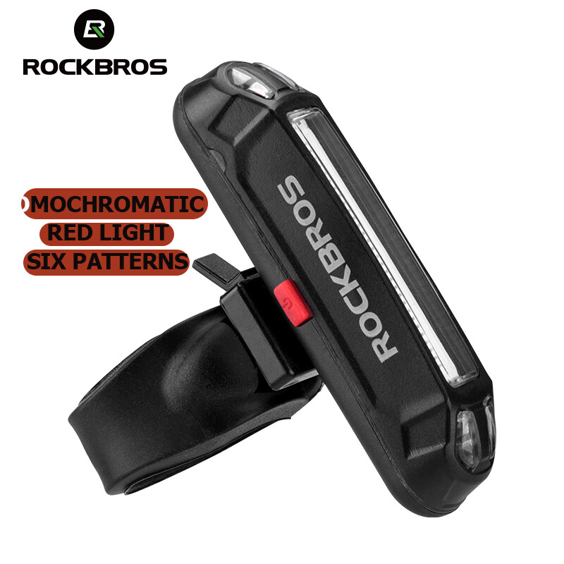 ROCKBROS USB Rechargeable Bike LED Tail Light Bicycle Safety Cycling Waterproof Warning Rear Lamp