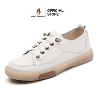 Hush-Puppies Casual Flat Shoes Cowhide Moccasin Women Soft Bottom Loafers Genuine Leather Female Slip On Sneakers Walk Vulcanized Shoes-PKW38