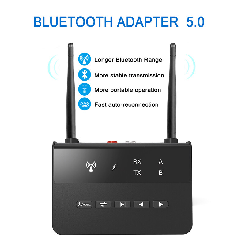 VAORLO Bộ Thu Phát Âm Thanh Bluetooth 5.0 CSR 80M Bypass Aptx LL Bộ Chuyển Đổi Không Dây Tầm Xa Độ Trễ Thấp RCA AUX 3.5Mm Cho Máy Tính Xe Hơi T V