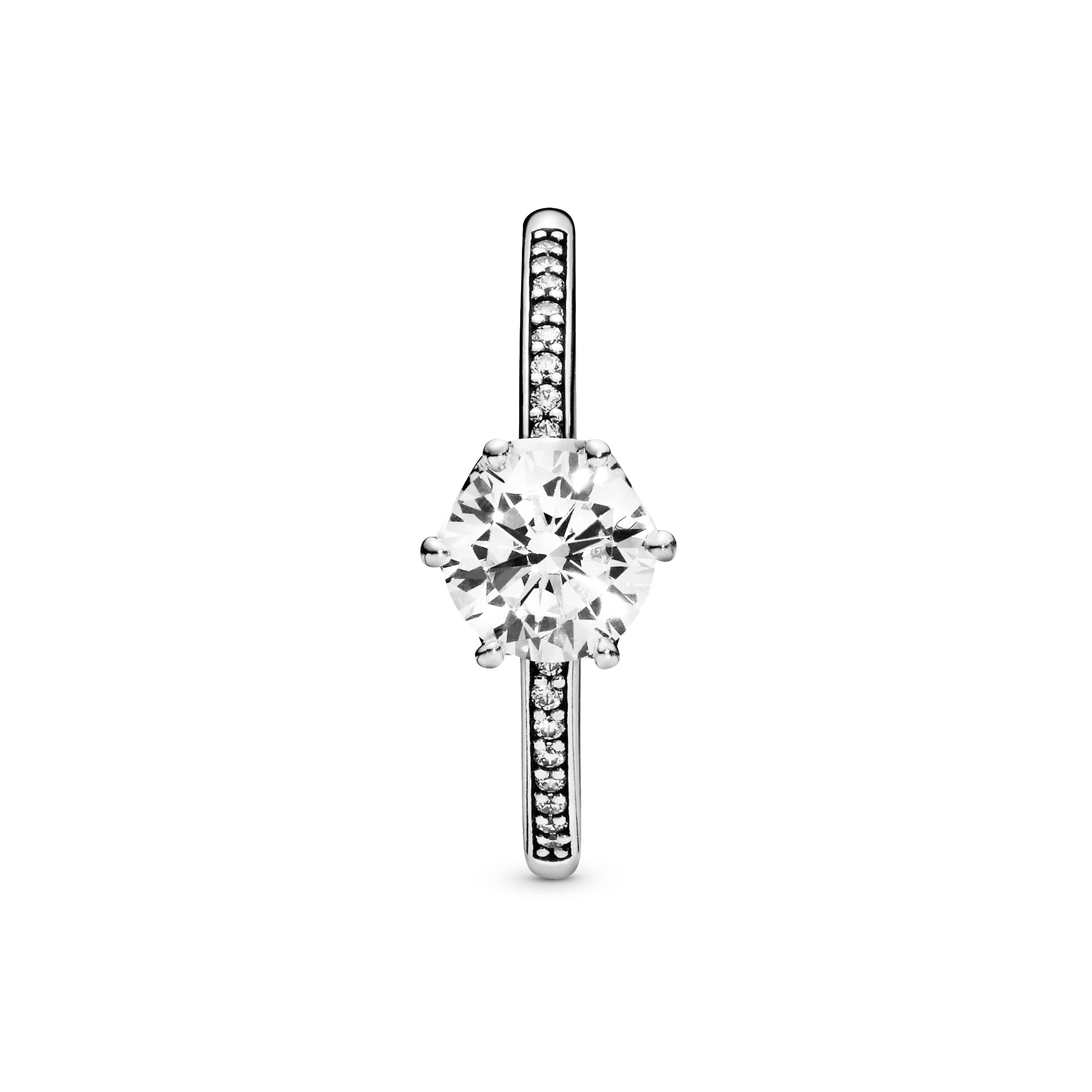 2021 Original Pandoras Clear Sparkling Crown Solitaire Ring