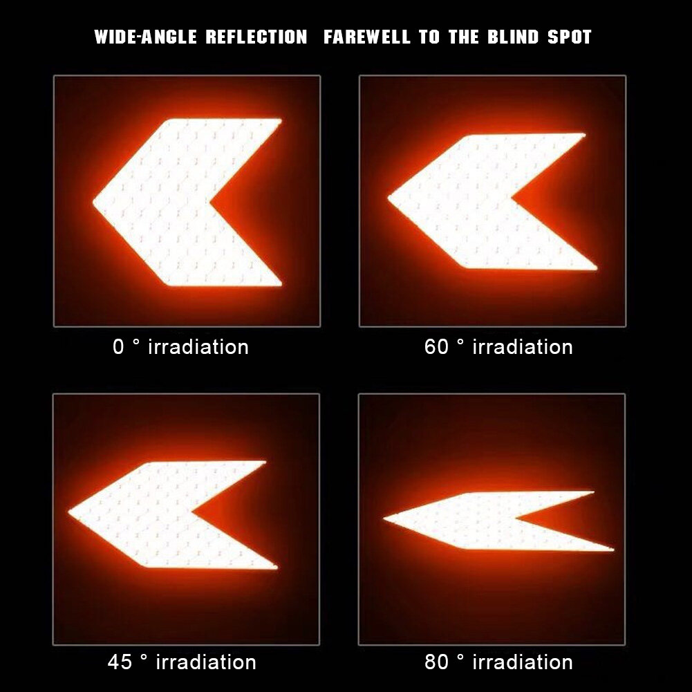 JaneDream White-2Pcs Car Reflective Sticker Arrows Pattern Warning Decals For Motorcycle Auto Tail Bar Bumper Safety BYD ATTO 3