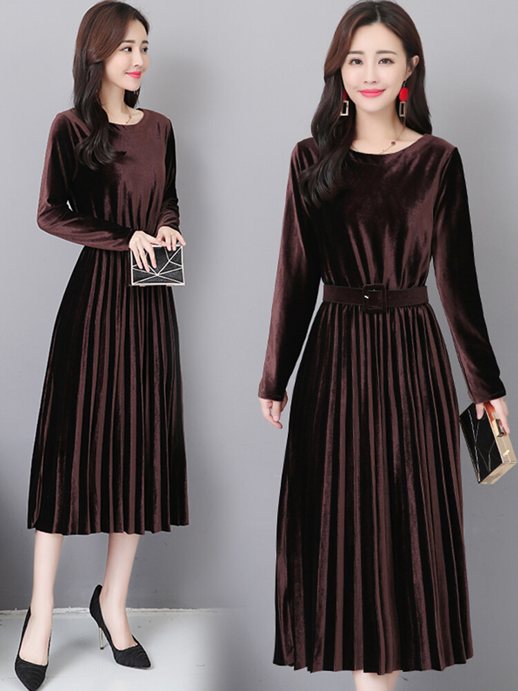 mid length velvet dress