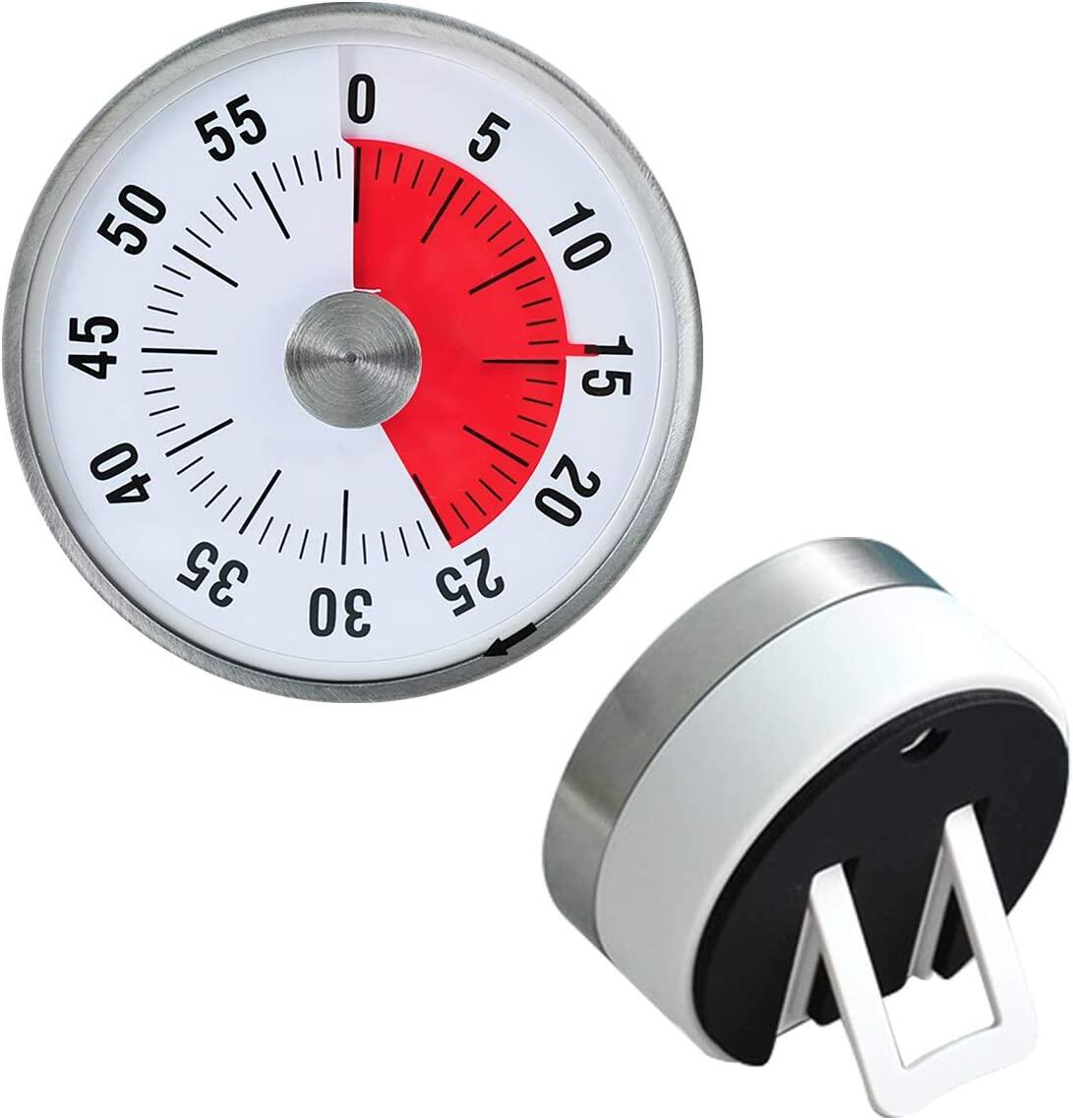 60-Minute Visual Timer, Mechanical Countdown Timers Kitchen Timer, Classroom Teaching Clock for Teaching, Meeting, Cooking, Working