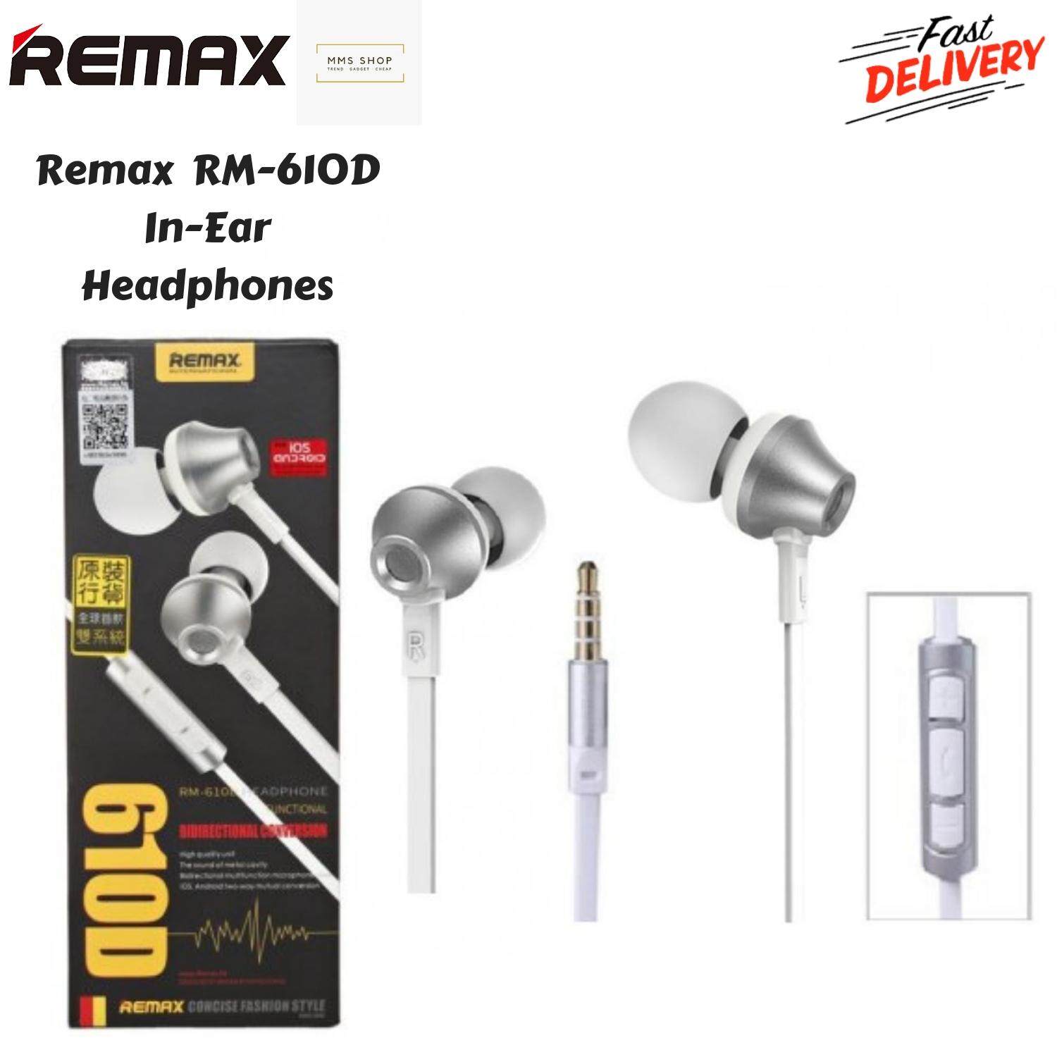 Remax 610D In-Ear Earphone Stereo Bass Sound Noise Isolating with