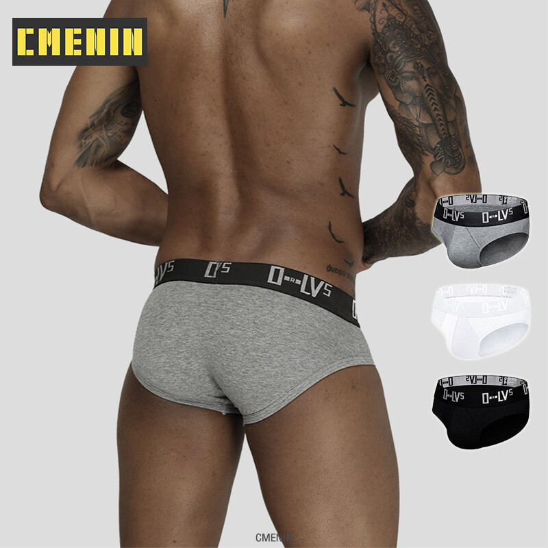 [CMENIN Official Store] Brief For Men (1 Pieces) Design Fashion Men Underwear Briefs 3 Color Cotton Breathable Sexy Underpants Lingeries For Male Panties OR209